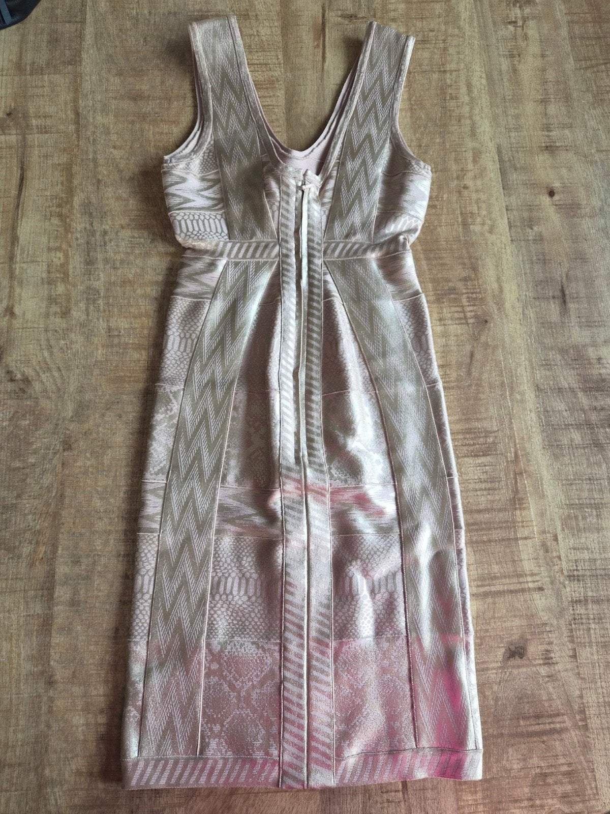zgan herve leger jurkje maat xs rose gold aerin, Ophalen of Verzenden, Zo goed als nieuw, Roze, Maat 34 (XS) of kleiner