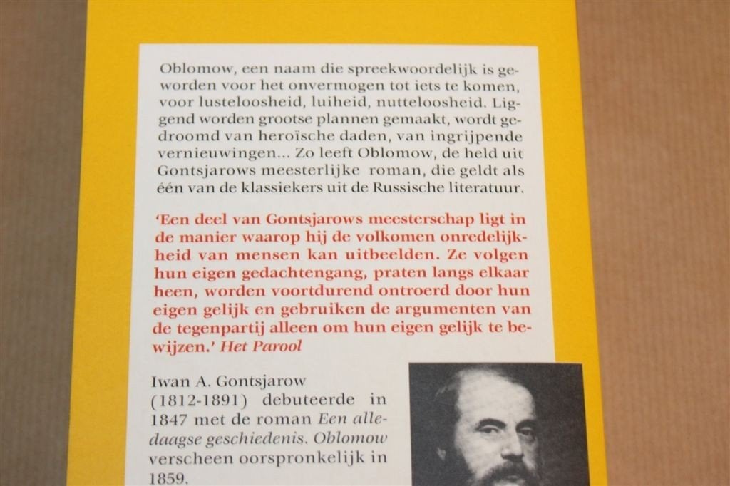 Oblomow — Gontsjarow, Dik Boek in 4 Delen, 1996, Ophalen of Verzenden, Zo goed als nieuw