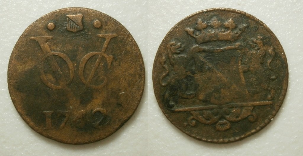PD11425 Utrecht VOC Duit 1742 - R, Ophalen of Verzenden, Vóór koninkrijk, 1 cent, Losse munt