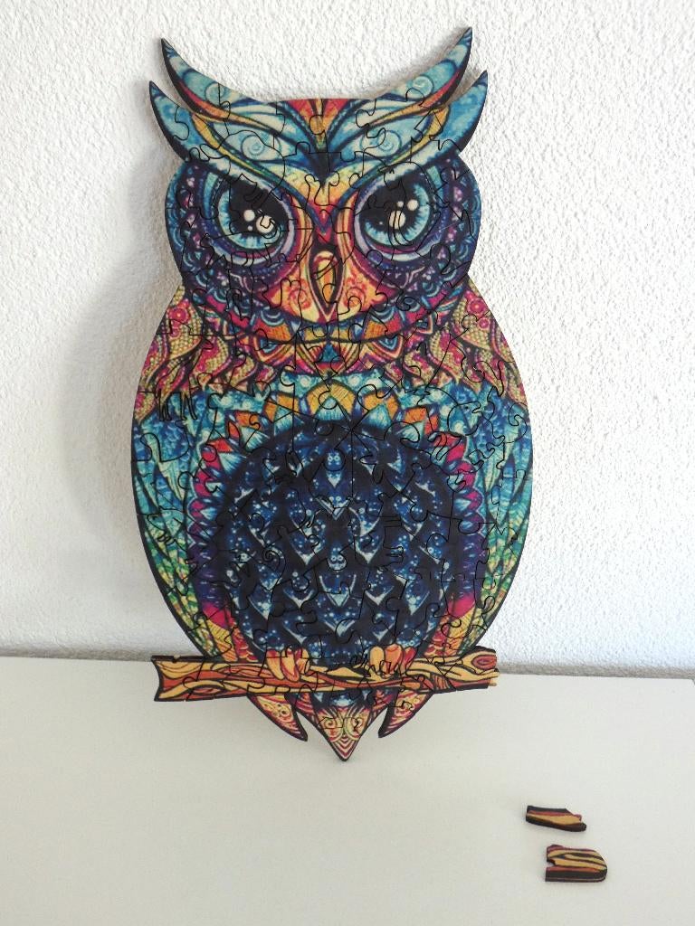 Verzameling bont gekleurde houten dierenpuzzels verlijmd, Ophalen of Verzenden, Minder dan 500 stukjes, Gebruikt, Legpuzzel