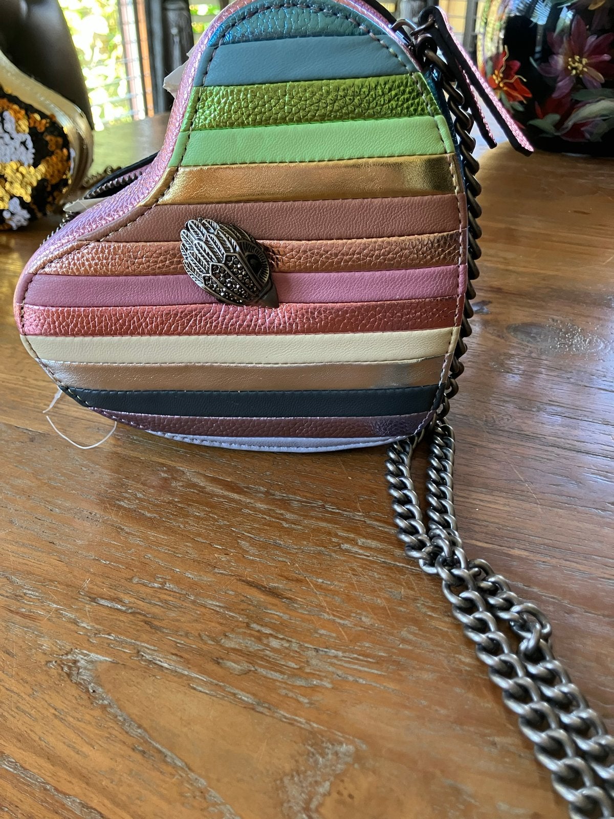 Kurt Geiger regenboog hartjes tasje - Nooit gedragen!, Ophalen, Nieuw, Overige kleuren, Avondtasje