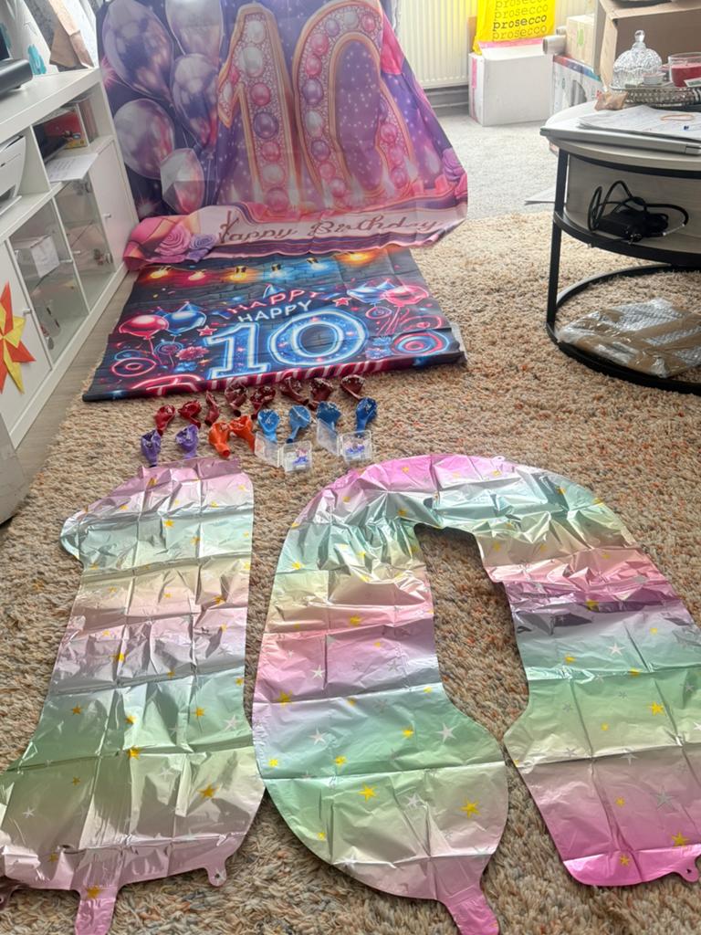 Feestdecoratie 10 jaar - meisje, Ophalen of Verzenden, Zo goed als nieuw, Versiering, Verjaardag