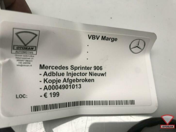 mercedes sprinter 906 adblue injector nieuw! a0004901013, Mercedes-Benz AG, Mercedes-Benz, Nieuw, Ophalen of Verzenden