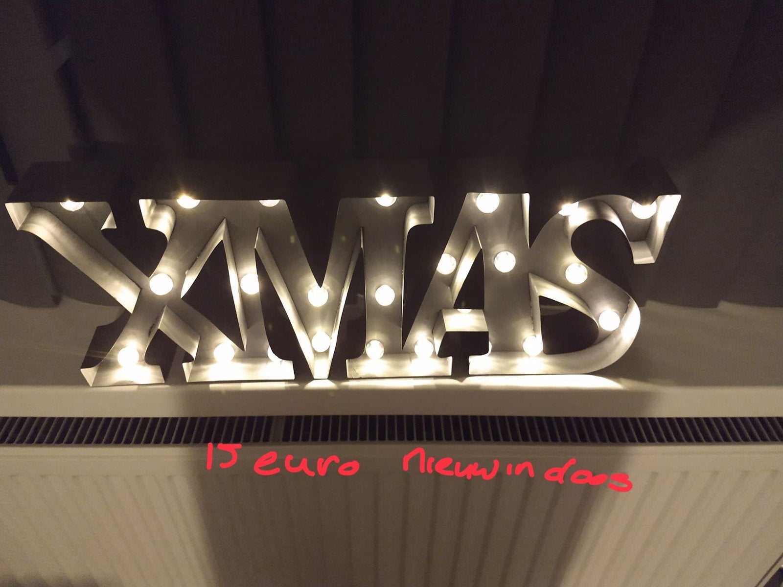 3x nieuwe kerstversiering  van metalen letters XMAS, Diversen, Kerst, Ophalen of Verzenden, Nieuw