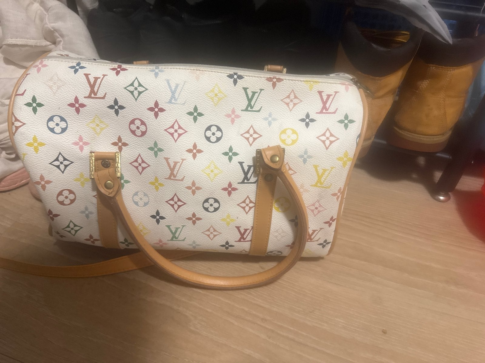 Louis Vuitton Speedy Multicolor Handtas, Ophalen, Gebruikt, Wit, Handtas
