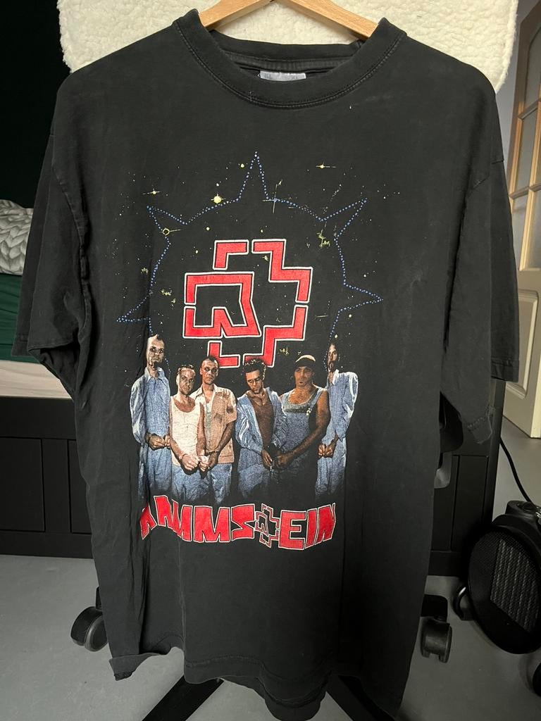 Rammstein jaren 90 vintage shirt XL rock metal, Kleding | Heren, T-shirts, Ophalen of Verzenden, Gedragen, Maat 56/58 (XL), Zwart