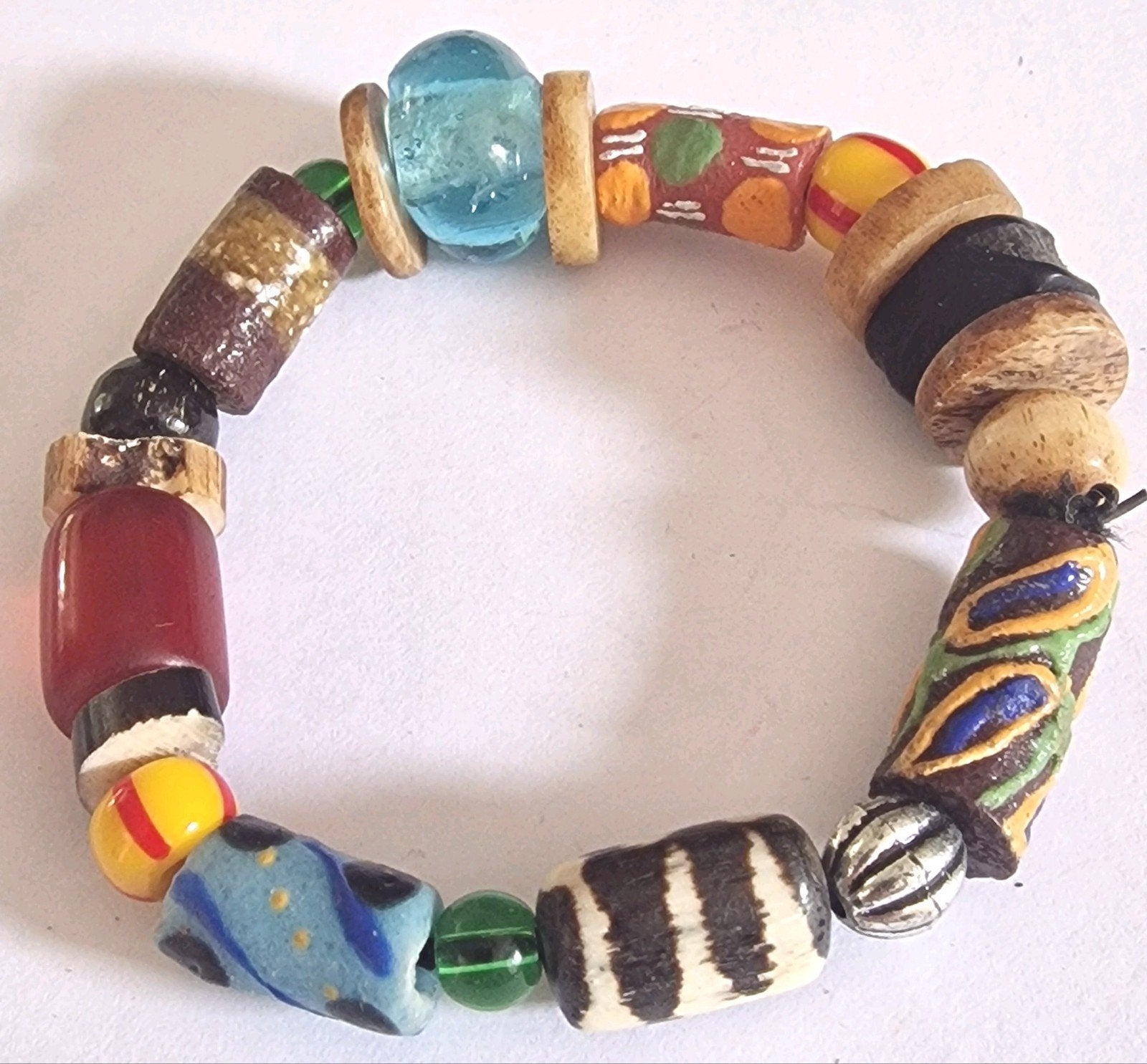 Armband glaspasta., Ophalen of Verzenden, Zilver