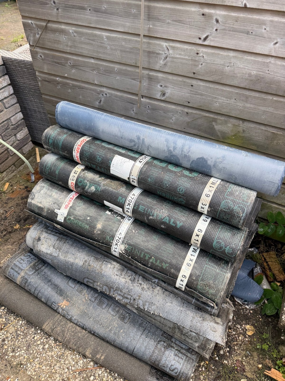 Dakleer rollen - Diverse maten en condities, Overige materialen, Gebruikt, Zwart, Ophalen of Verzenden