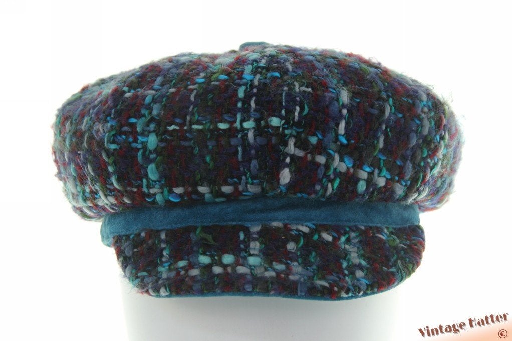 Vintage Ballonpet Liz Claiborne turkois mix 57 goede staat, 56 of 57 cm (M, 7 of 7⅛ inch), Ophalen of Verzenden, Liz Claiborne