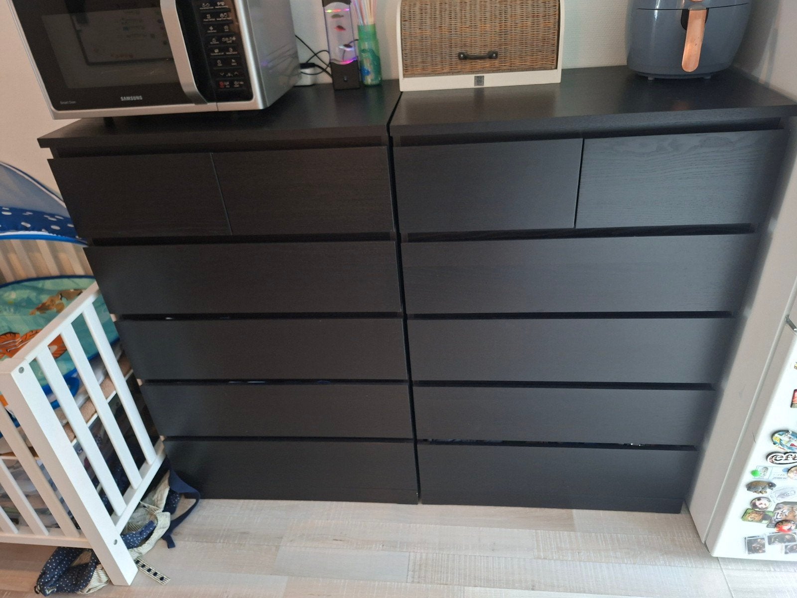 IKEA MALM 6 lades zwart, Ophalen, Zo goed als nieuw, 25 tot 50 cm, 50 tot 100 cm
