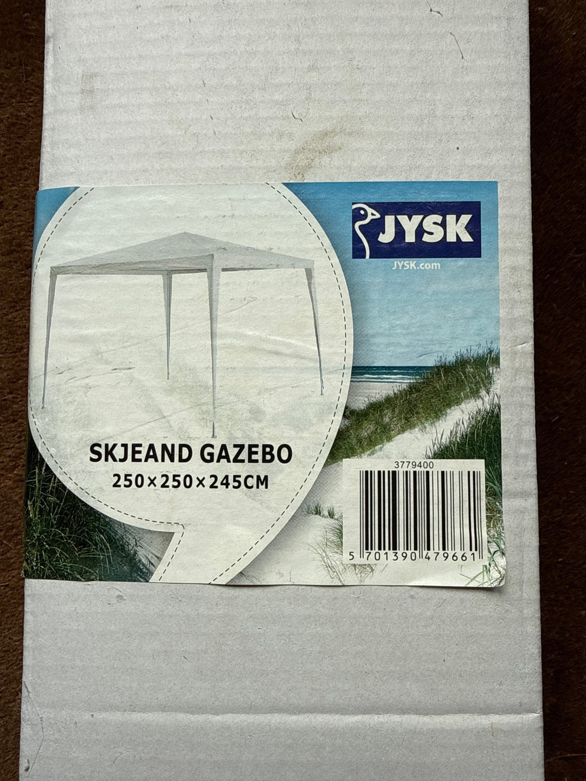 Nieuwe Jysk Skjeand Gazebo Partytent 2.5x2.5x2.45m Wit, Partytent, Minder dan 4 meter, Nieuw, 2 meter of meer