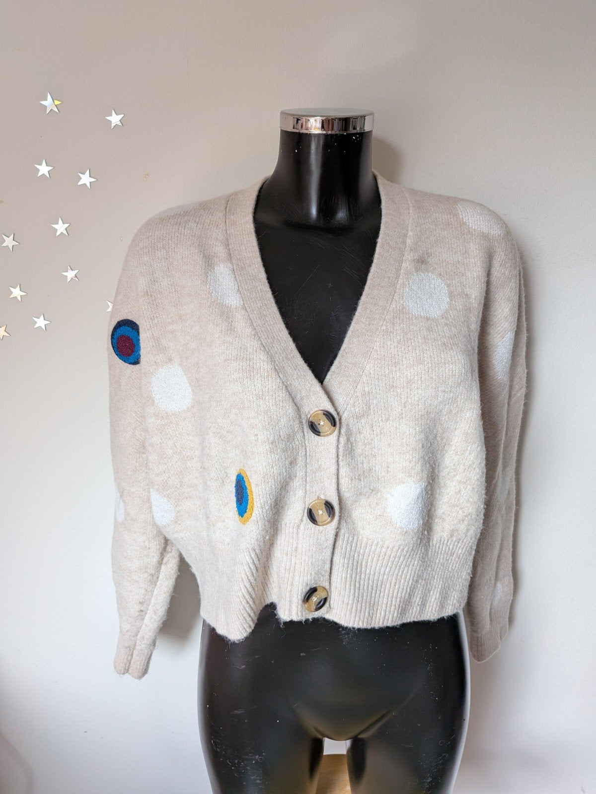 Desigual wollen trui met L/XL, Kleding | Dames, Truien en Vesten, Beige, Maat 42/44 (L), Ophalen of Verzenden, Zo goed als nieuw