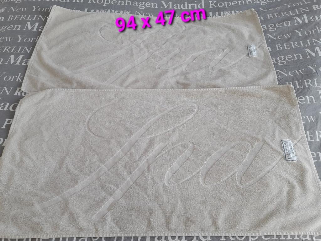 2 zandkleurige spa handdoeken riviera maison, Huis en Inrichting, Badkamer | Badtextiel en Accessoires, Verzenden