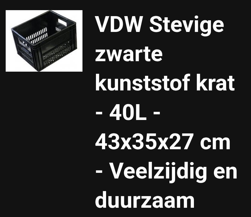 nieuwe fietskrat 40L 43x35x27 cm., Ophalen, Nieuw