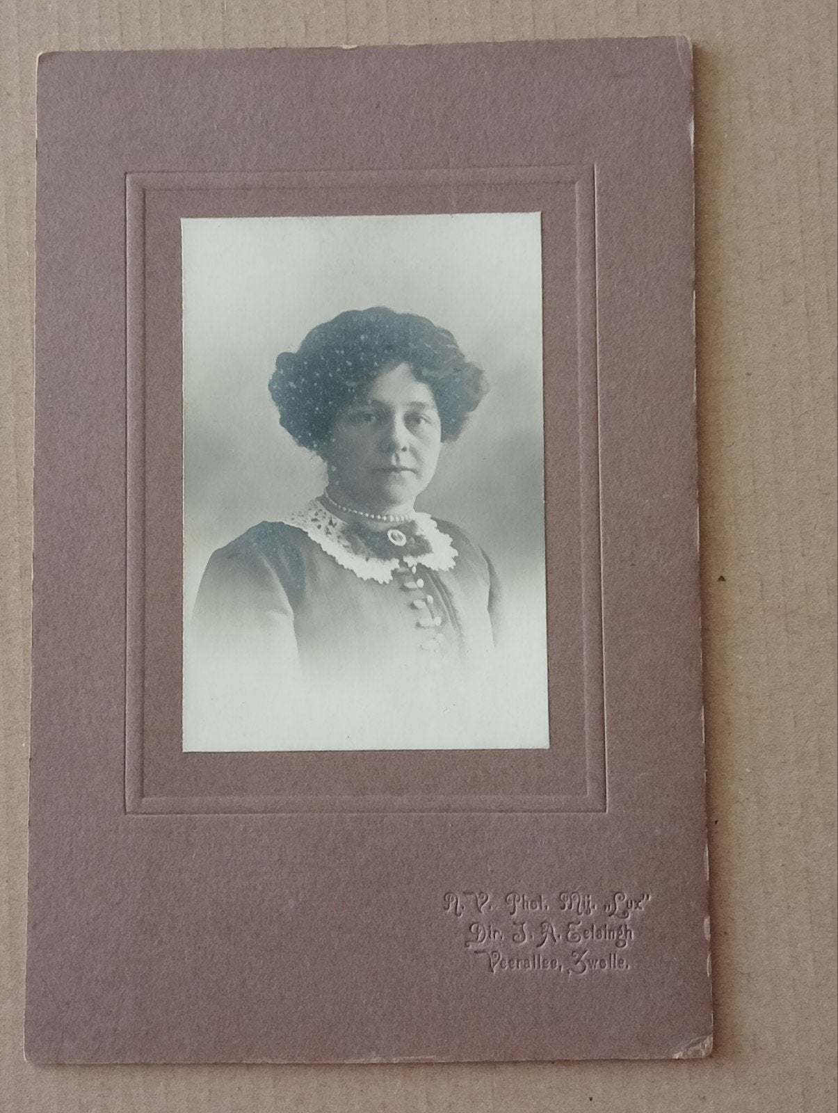 Kabinetkaart fotobgrote  CDV J.A.Eelsigh Zwolle, Ophalen of Verzenden