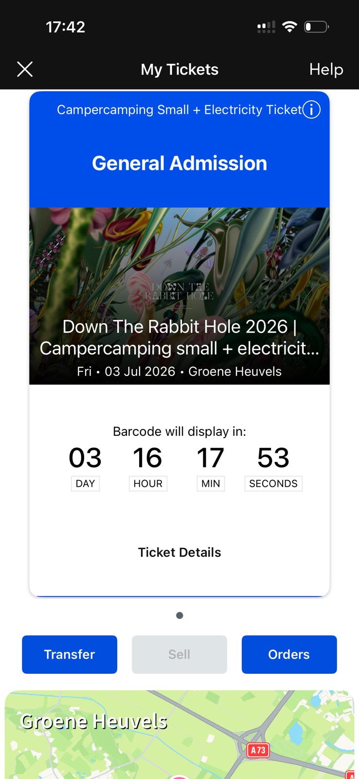 Down The Rabbit Hole 2026 | Campercamping small + stoom, Eén persoon, Ticket of Toegangskaart