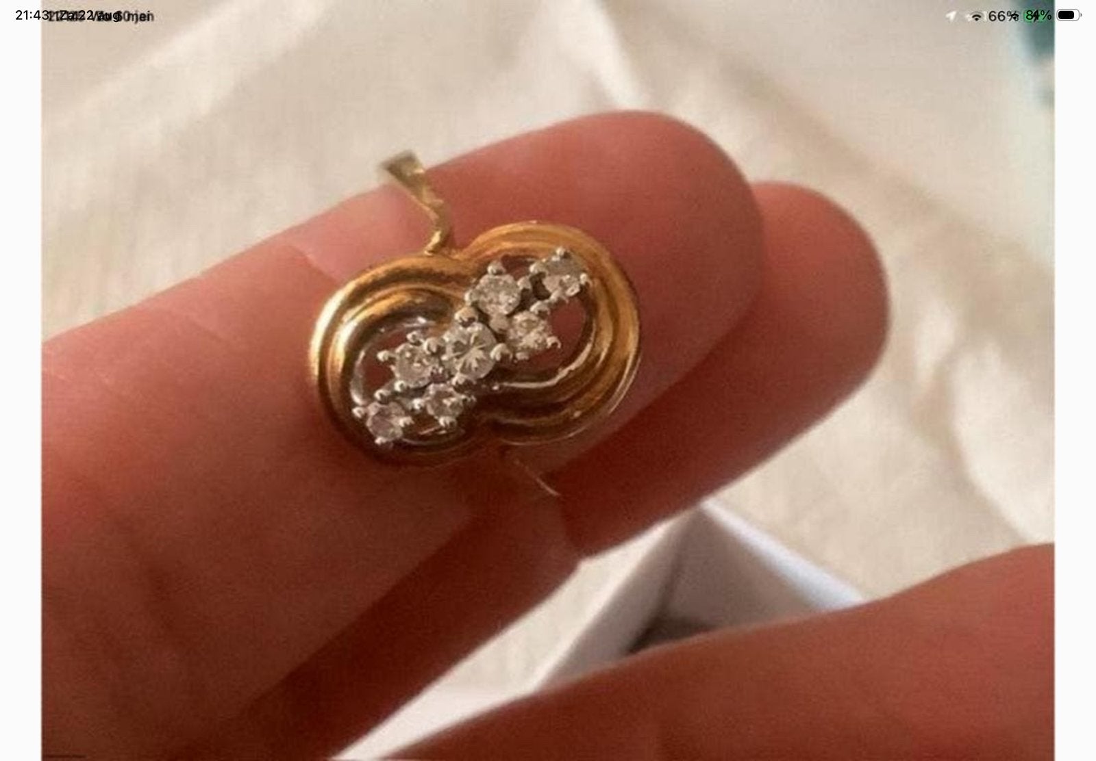 Geweldige gouden ring edelsteen 7 Briljanten, 14 k 585 goud, Sieraden, Tassen en Uiterlijk, Ringen, Verzenden, Met edelsteen, Dame