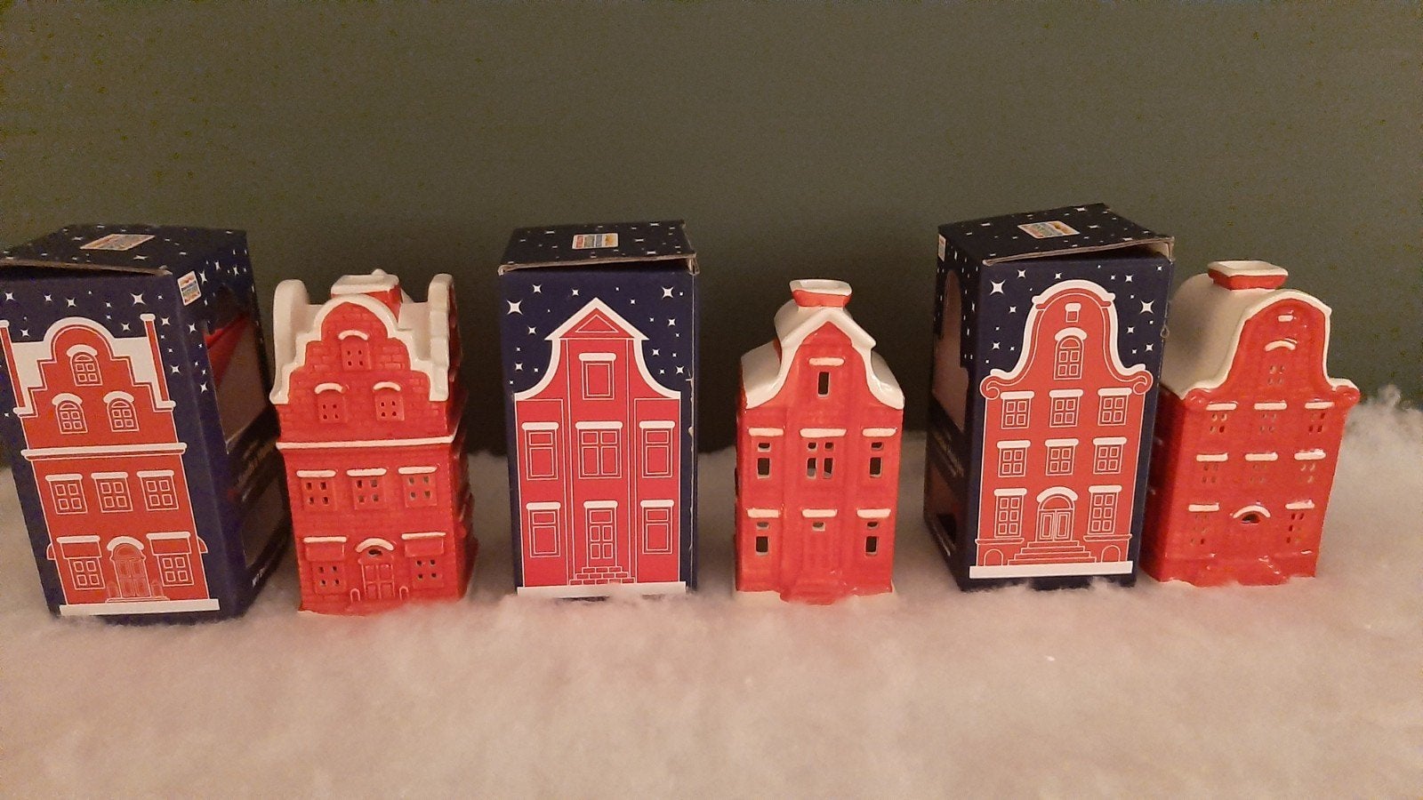 Hollandse Huisjes kerst Postcode Loterij - Set van 3, Ophalen, Nieuw