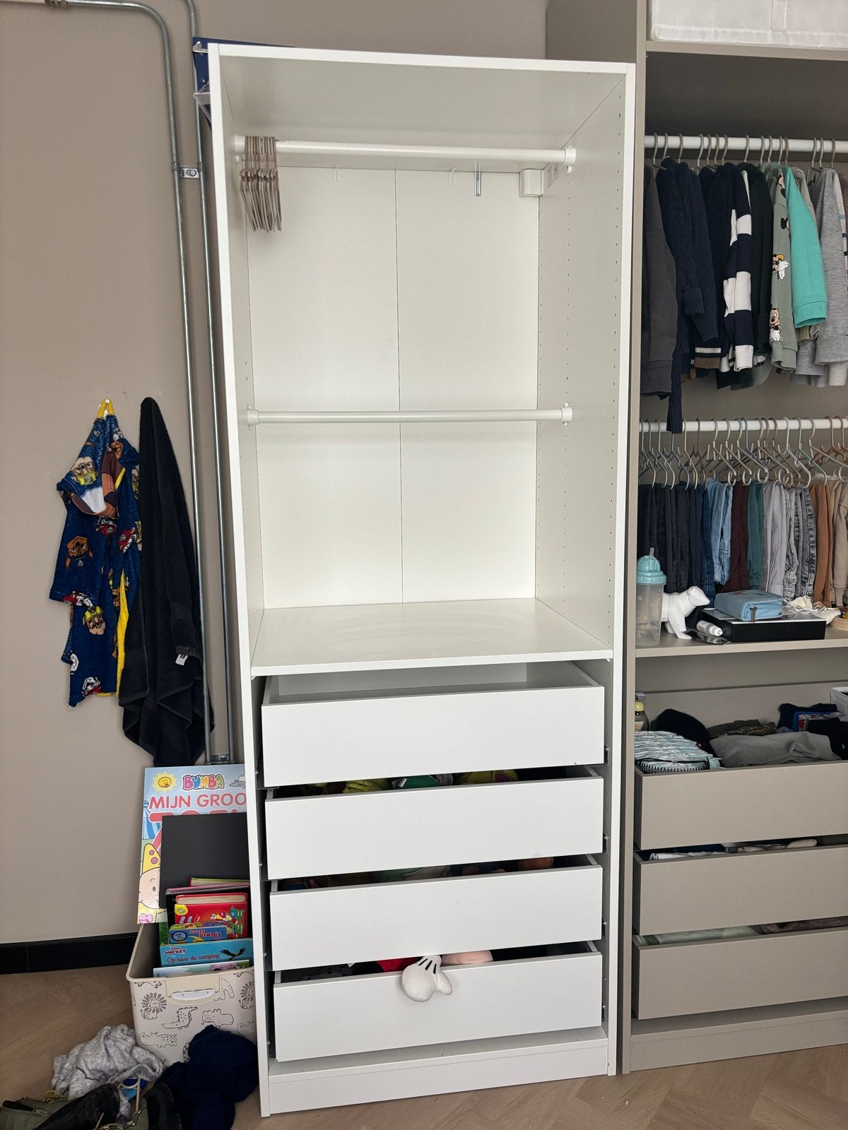 IKEA PAX Kast Wit 201x58x75 cm, Huis en Inrichting, Gebruikt, 200 cm of meer, Met lade(s), 50 tot 75 cm