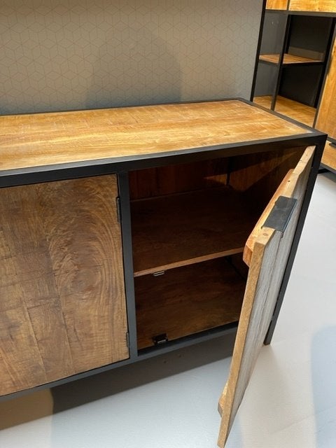 dressoir 220 cm 4deuren MASSSIEF BLANK mango metaal * SALE*, Overige houtsoorten, 1 of 2 laden, Nieuw, Ophalen of Verzenden