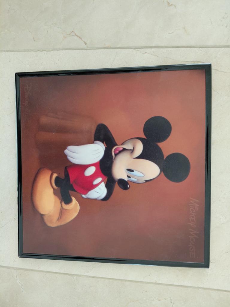 Mickey Mouse Ingelijste Print - Disney Collectie, Ophalen of Verzenden, Mickey Mouse, Zo goed als nieuw, Plaatje of Poster