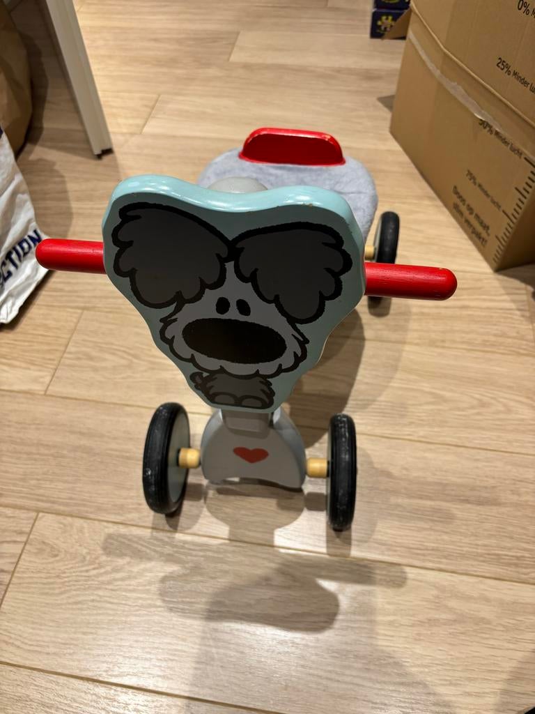 Houten loopfietsje met zacht zitje woezel en pip, Kinderen en Baby's, Speelgoed | Buiten | Voertuigen en Loopfietsen, Ophalen of Verzenden