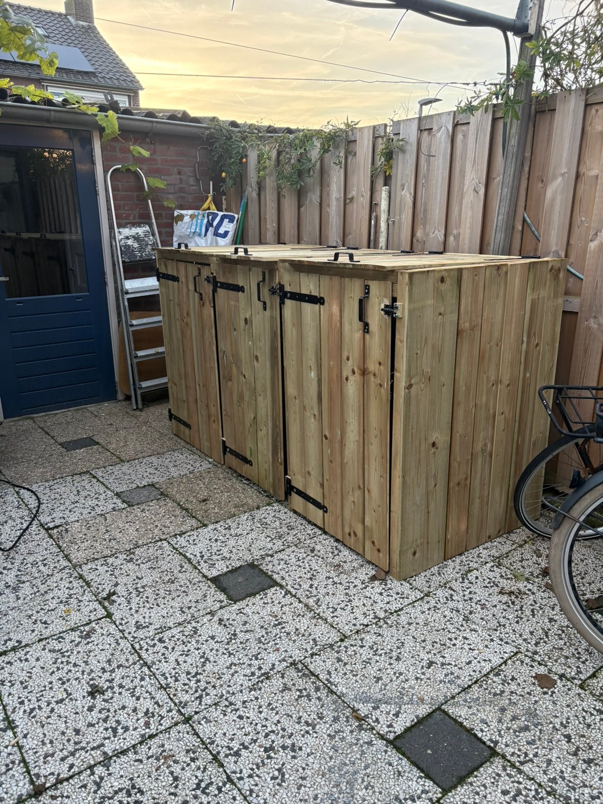 Kliko inbouw op maat, Ophalen, Nieuw, Hout, Containerberging