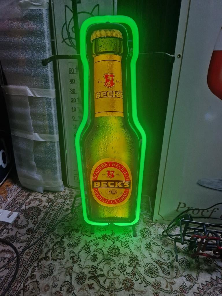 Becks Neon lichtreclame, Ophalen of Verzenden, Lichtbak of (neon) lamp