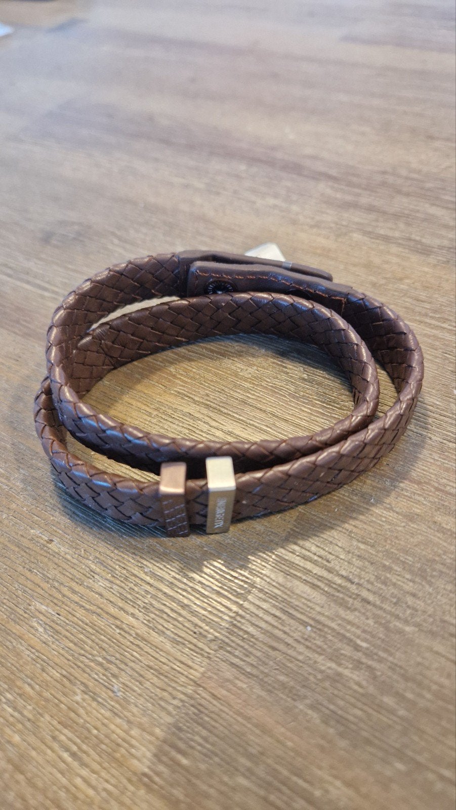 Mooie armband energetix, Sieraden, Tassen en Uiterlijk, Armbanden, Ophalen of Verzenden, Nieuw, Bruin, Leer