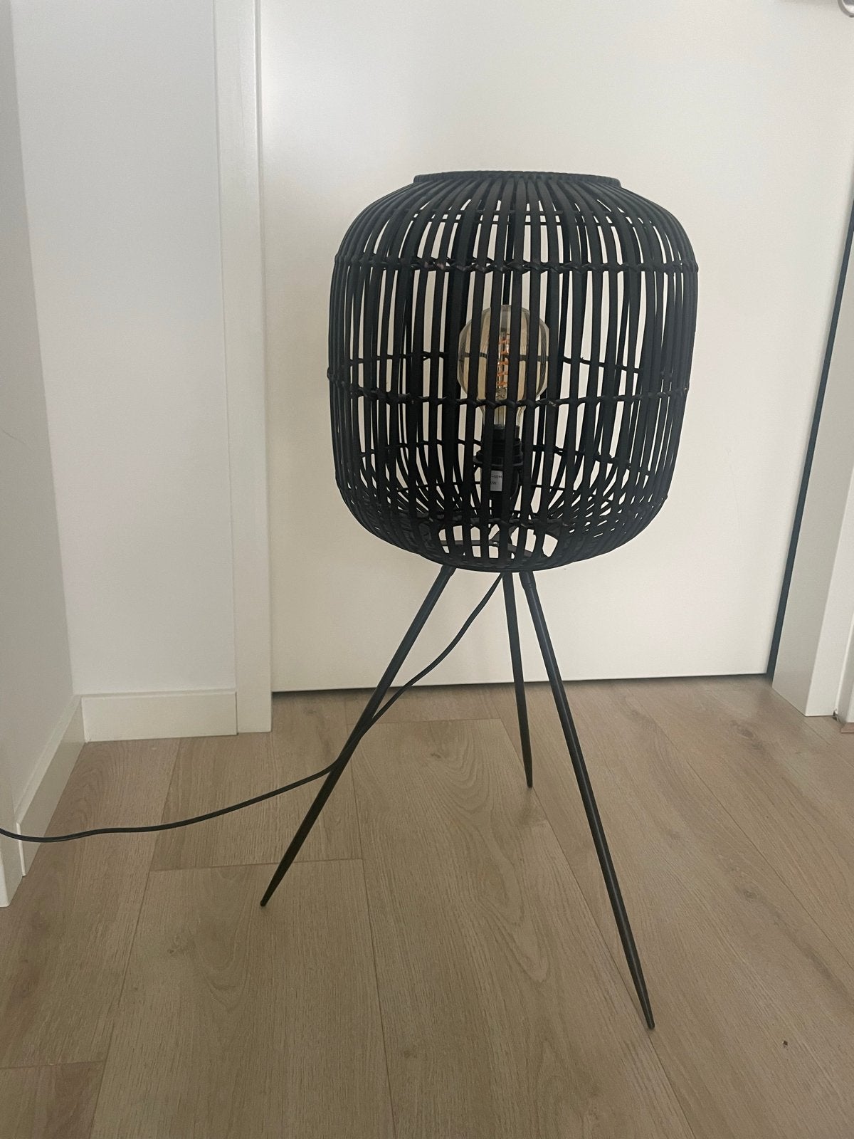 Mica Decorations Figo vloerlamp zwart - H76,5cm, Ophalen, Zo goed als nieuw, Hout, Minder dan 100 cm