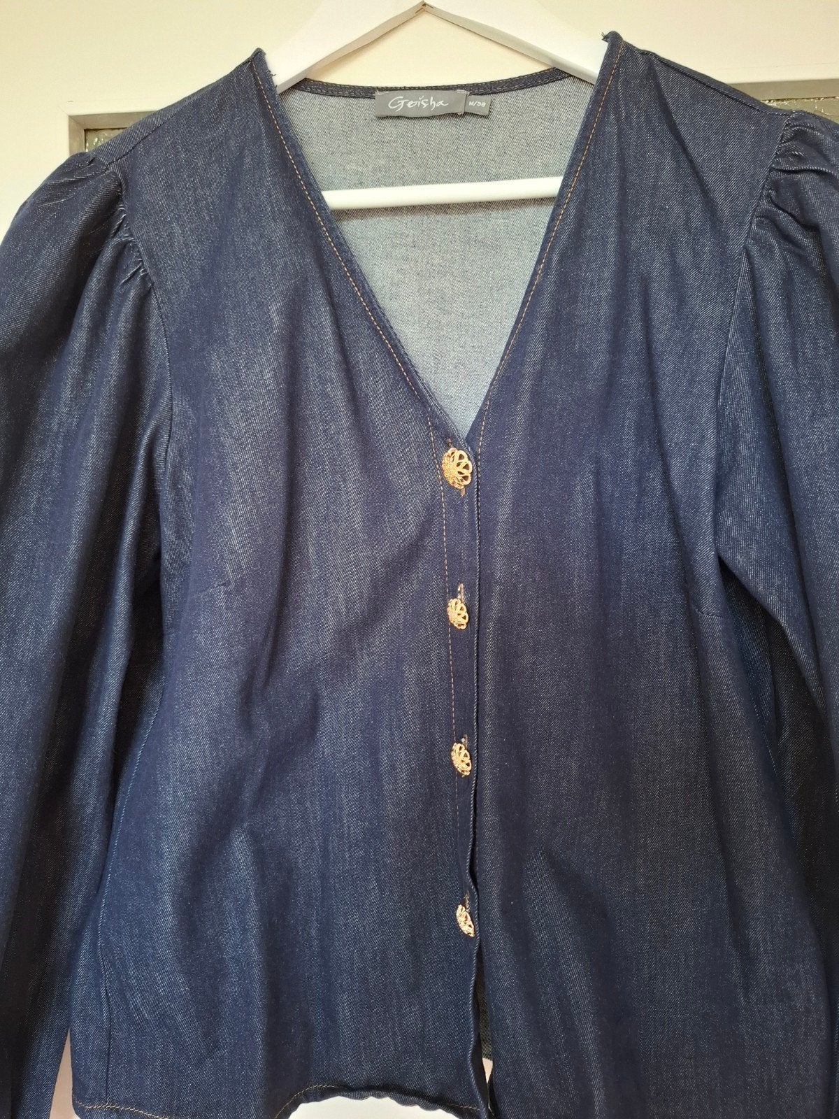 Jeans blouse Geisha mt 38, Kleding | Dames, Maat 38/40 (M), Geisha, Blauw, Ophalen of Verzenden