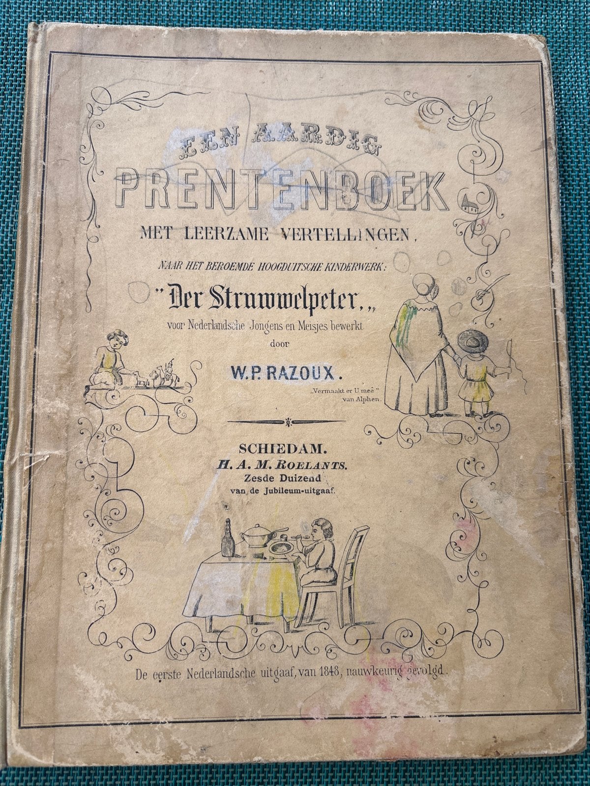 Een Aardig Prentenboek - Jubileum-uitgaaf 1848-1898, Ophalen of Verzenden, Gelezen, Prentenboek