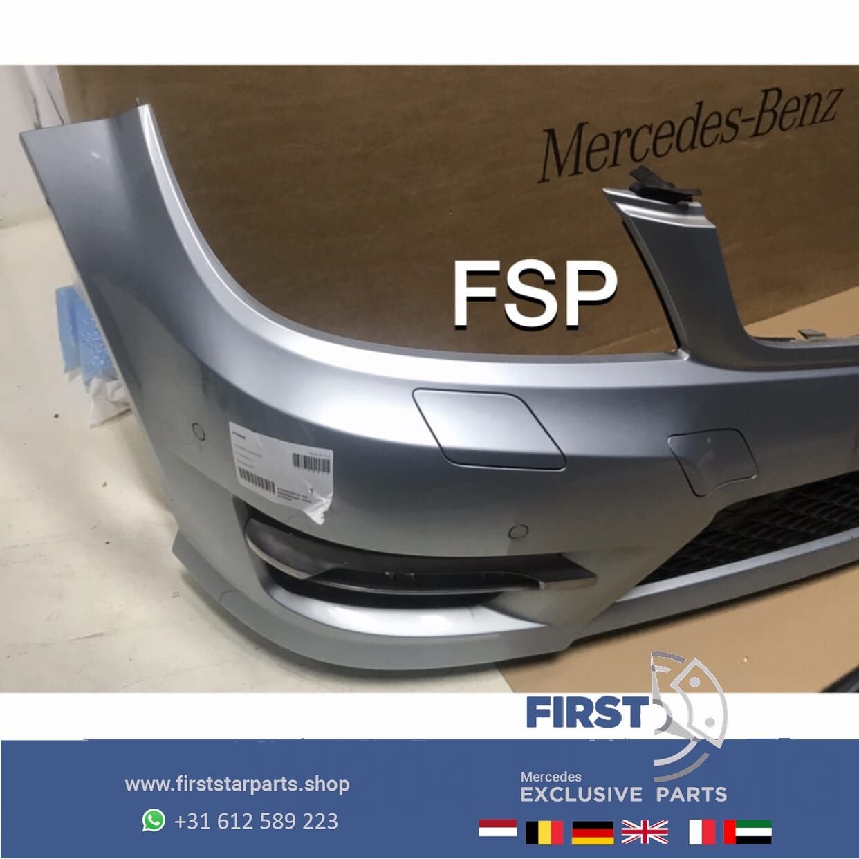 W204 FACELIFT AMG VOORBUMPER COMPLEET origineel Mercedes C K, Gebruikt, -, Voor, Ophalen of Verzenden