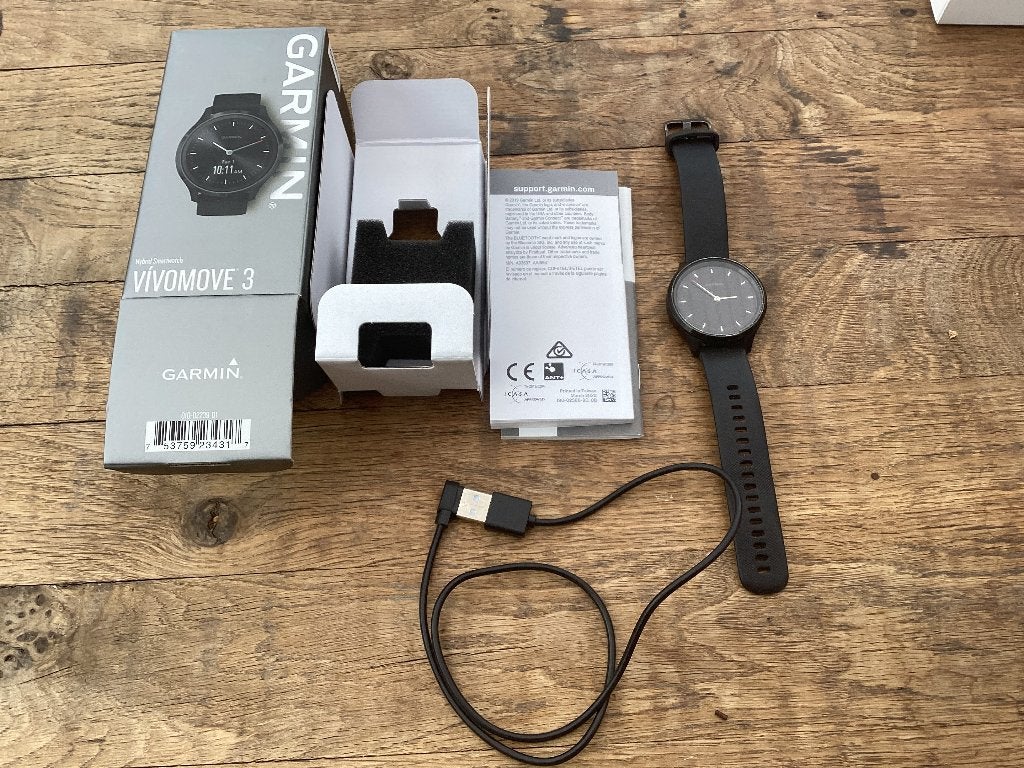Smartwatch Garmin viviomove 3, GARMIN, Gebruikt, Stappen, Zwart