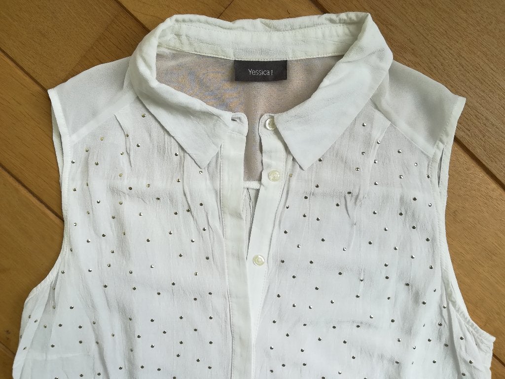 YESSICA bloes wolwit beige met studs maat 42 - nieuw -, Kleding | Dames, Maat 42/44 (L), Nieuw, Ophalen of Verzenden, Yessica