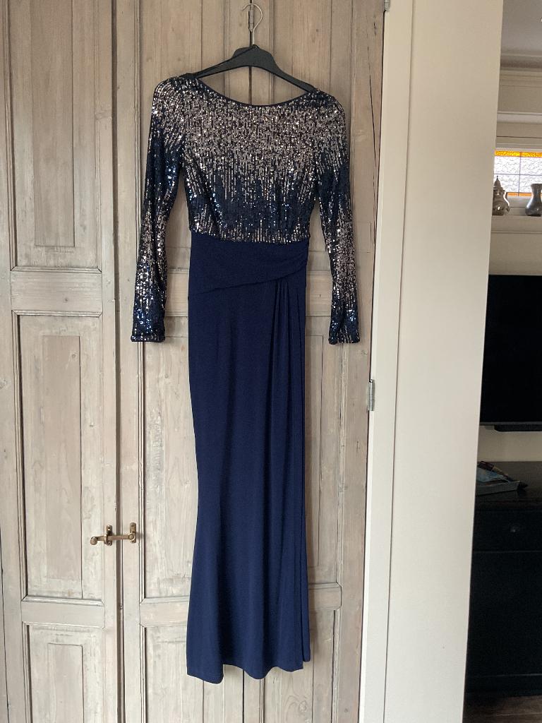 Prachtige galajurk Blauw.- maat XS, Galajurk, Blauw, Ophalen of Verzenden, Zo goed als nieuw