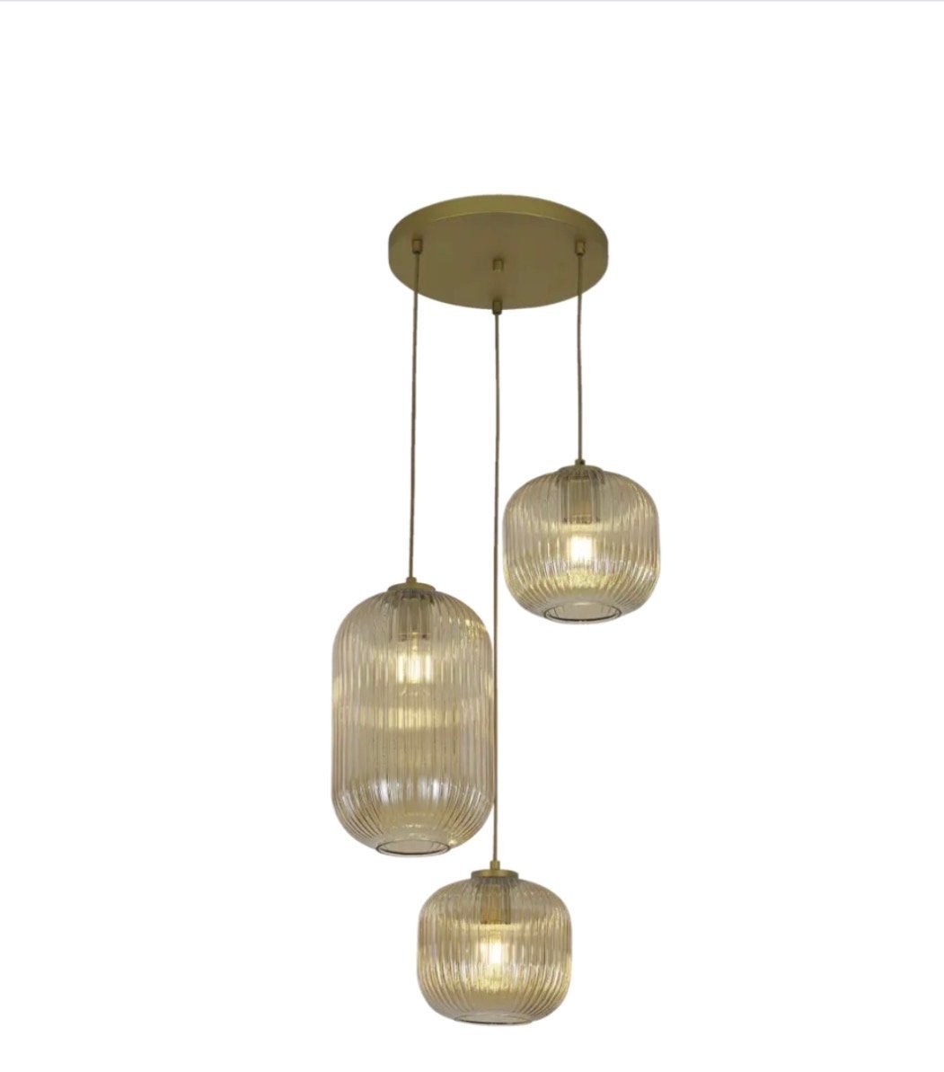 Set van 3 lampen van de Gamma, Huis en Inrichting, Ophalen, Gebruikt, Glas, E27 (groot)