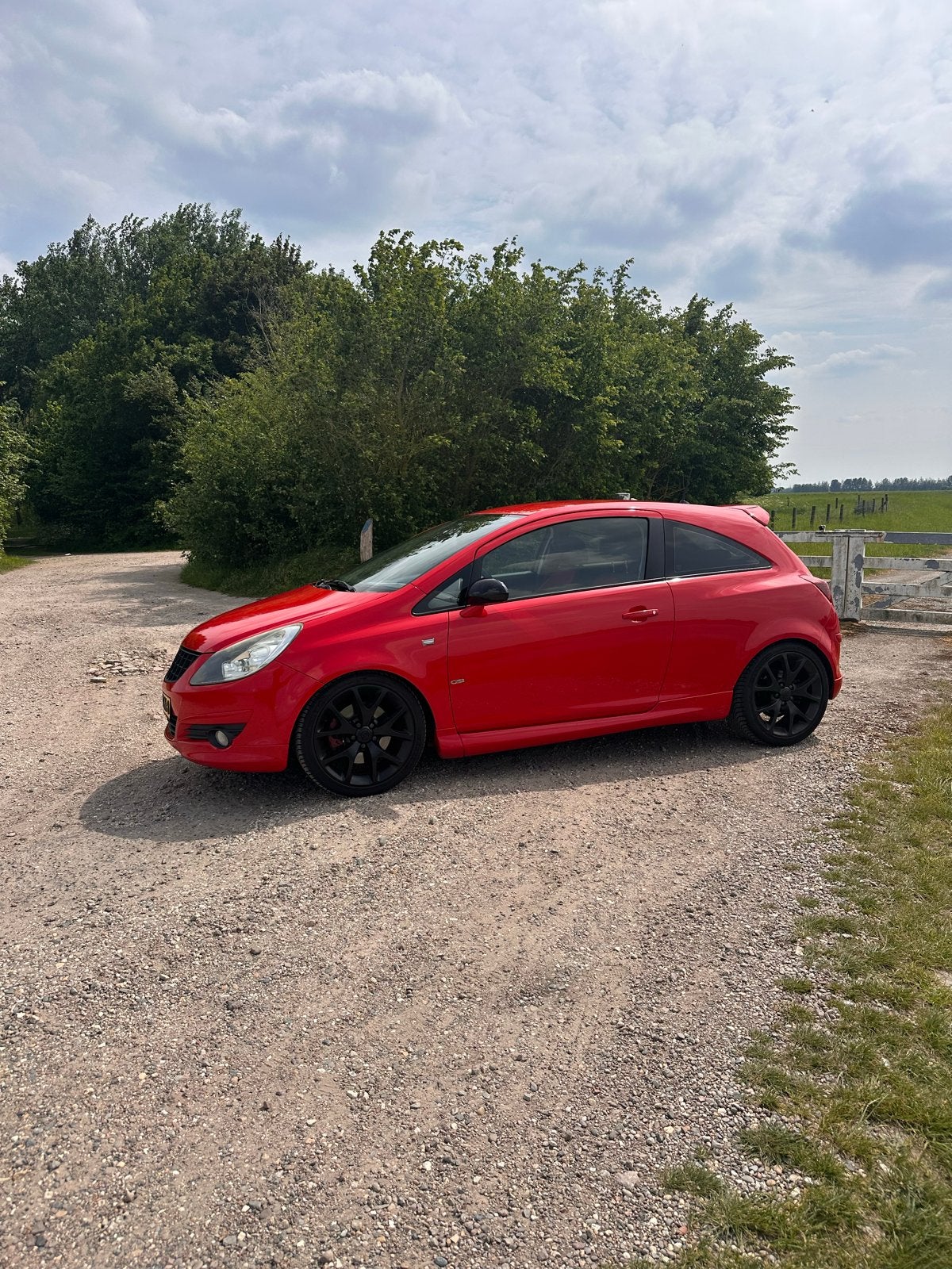 Opel Corsa 1.6 GSI Turbo 3D 2008 Rood, Auto's, Dealer onderhouden, Stof, Zwart, 4 cilinders