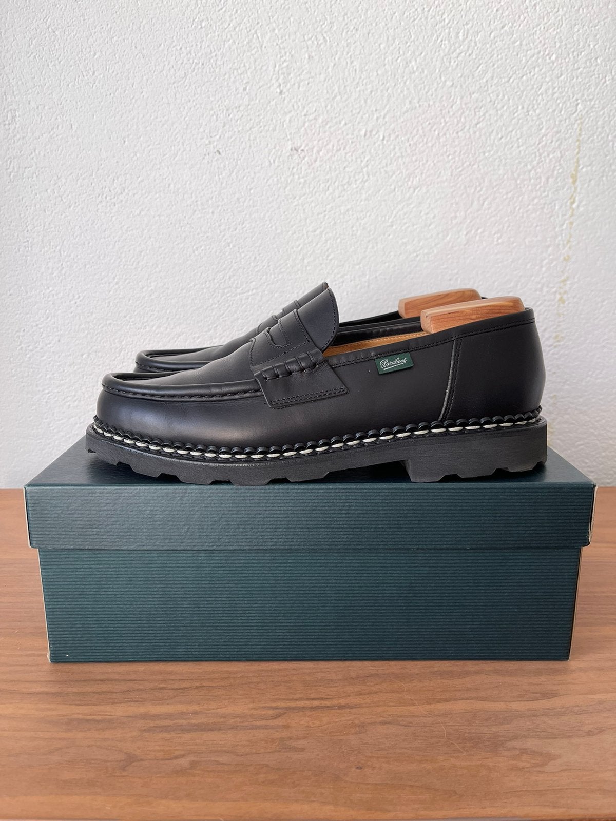 Paraboot Reims michael alden red wing red wings rrl yuketen, Kleding | Heren, Loafers, Verzenden, Zwart, Nieuw