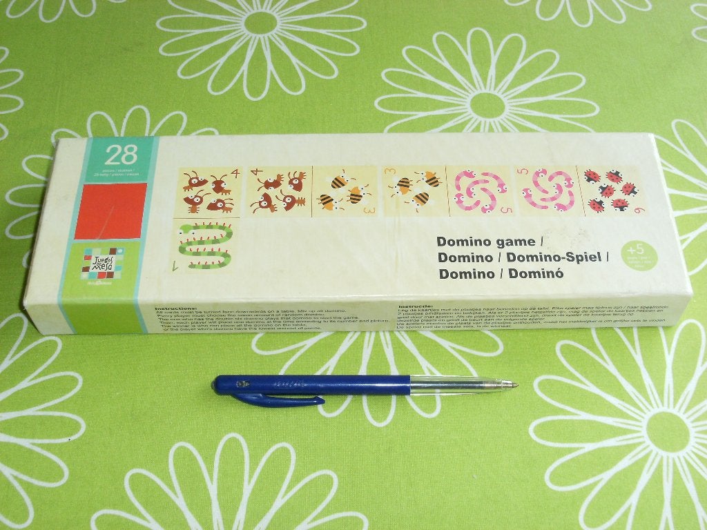 Houten Domino spel waarbij je leert tellen, met leuke dieren, Een of twee spelers, Ophalen of Verzenden, Zo goed als nieuw