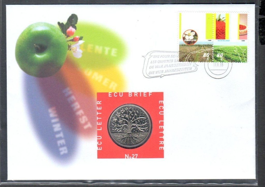 Penning - Ecu Brief 27 - DE VIER JAARGETIJDEN - 1998., Ophalen of Verzenden, Overige materialen, Nederland
