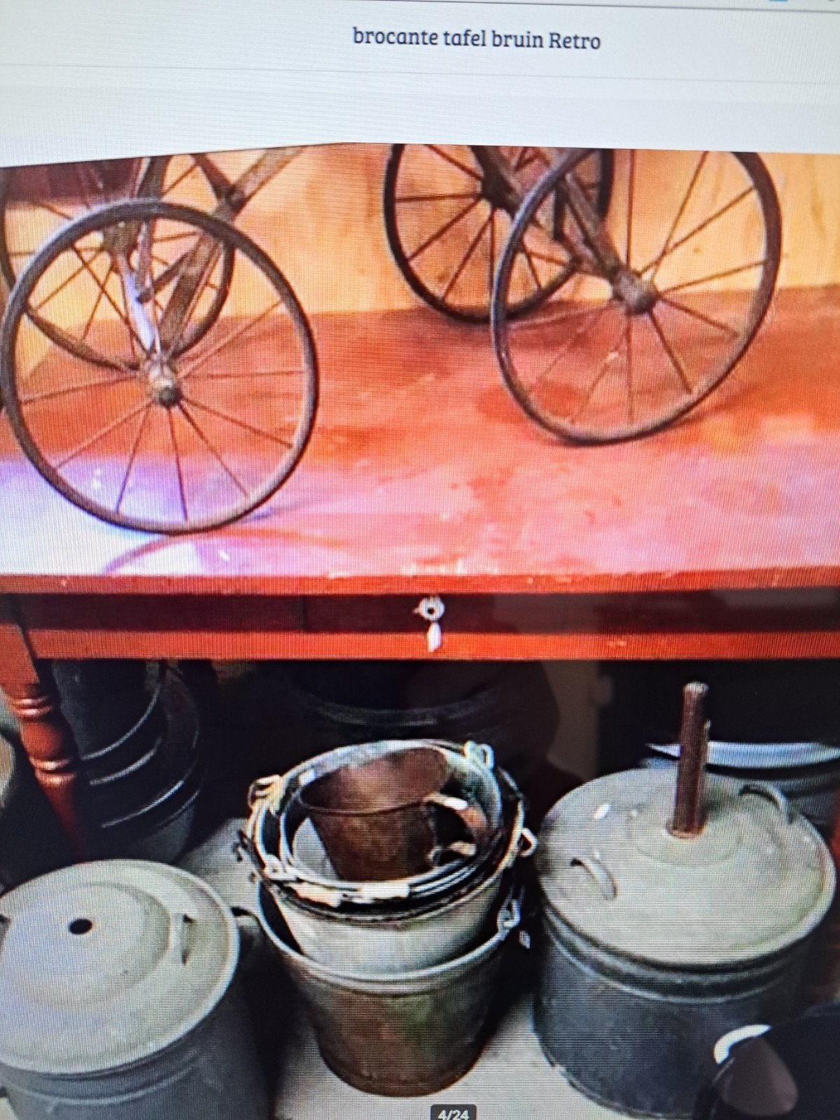 Brocante tafel, Ophalen