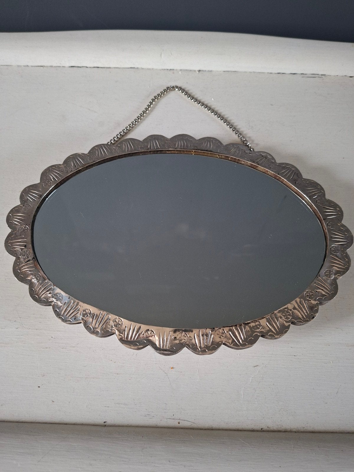 Turkse bruidsspiegel, Antiek en Kunst, Ophalen, Ovaal, Minder dan 50 cm, Minder dan 100 cm