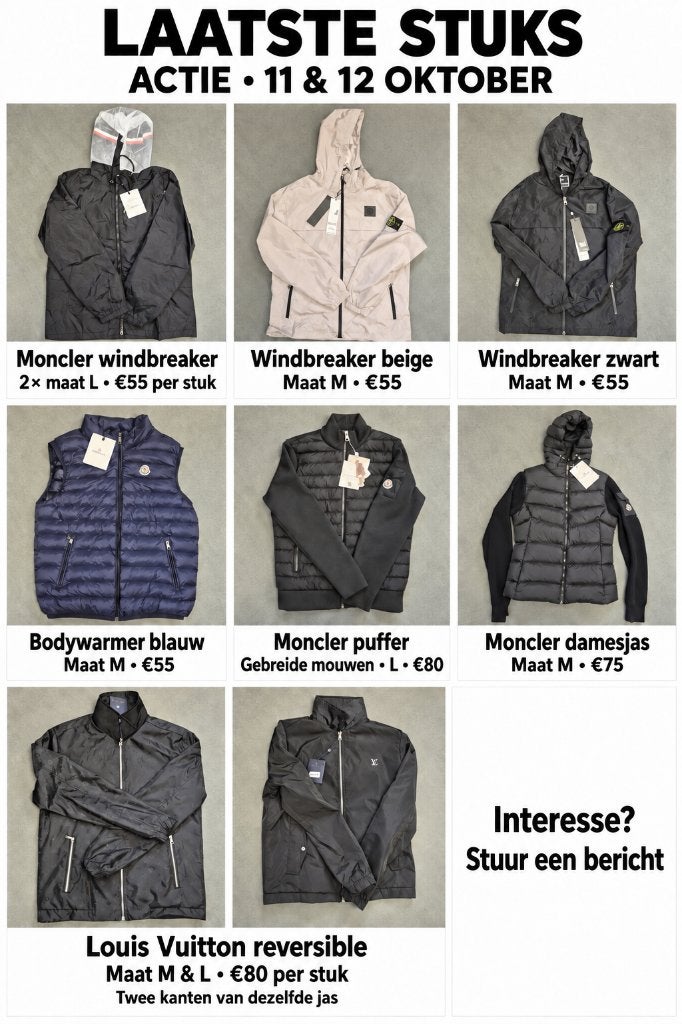 Moncler windbreaker - Zwart - Maat L, Maat 52/54 (L), Moncler, Verzenden, Zwart