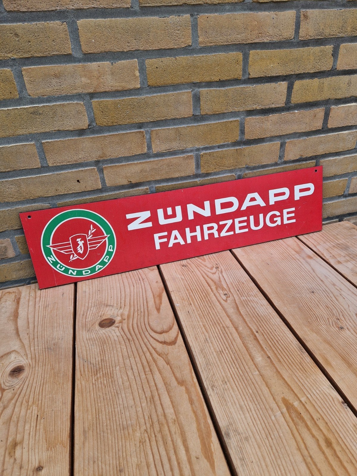 Oud Zundapp reclamebord, Verzamelen, Ophalen, Gebruikt, Reclamebord