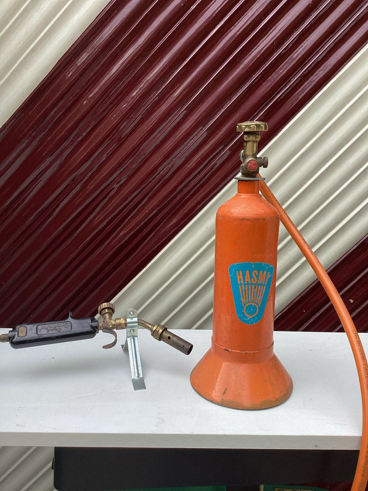Loodgietersgasflesje vol gas Hasmi met Sievert brander, Ophalen, Gebruikt, Overige typen, Overige merken
