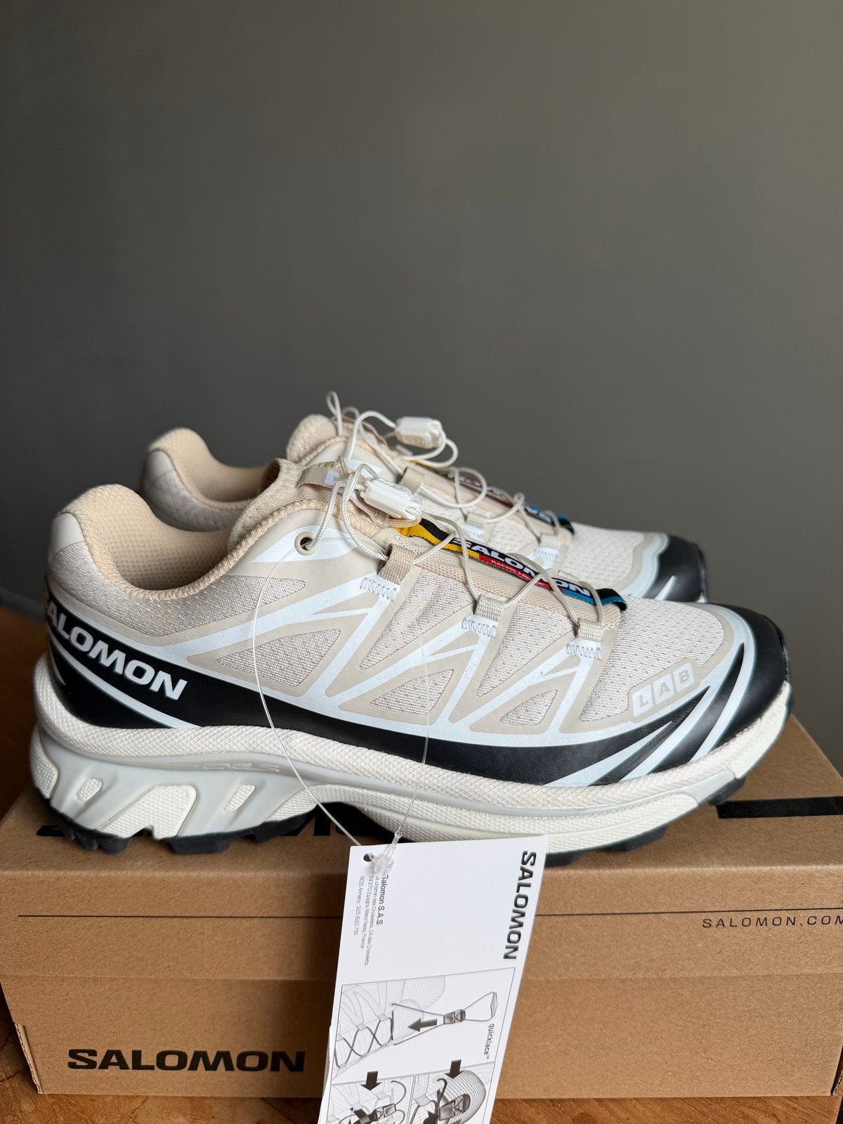 NIEUW Salomon XT-6 Rainy Day / Black / White sneakers, Verzenden, Nieuw, Wit, Sneakers of Gympen