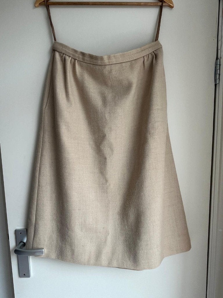 Rok - Alpaca + wol - M, Kleding | Dames, Maat 38/40 (M), Verzenden, Beige, Vintage