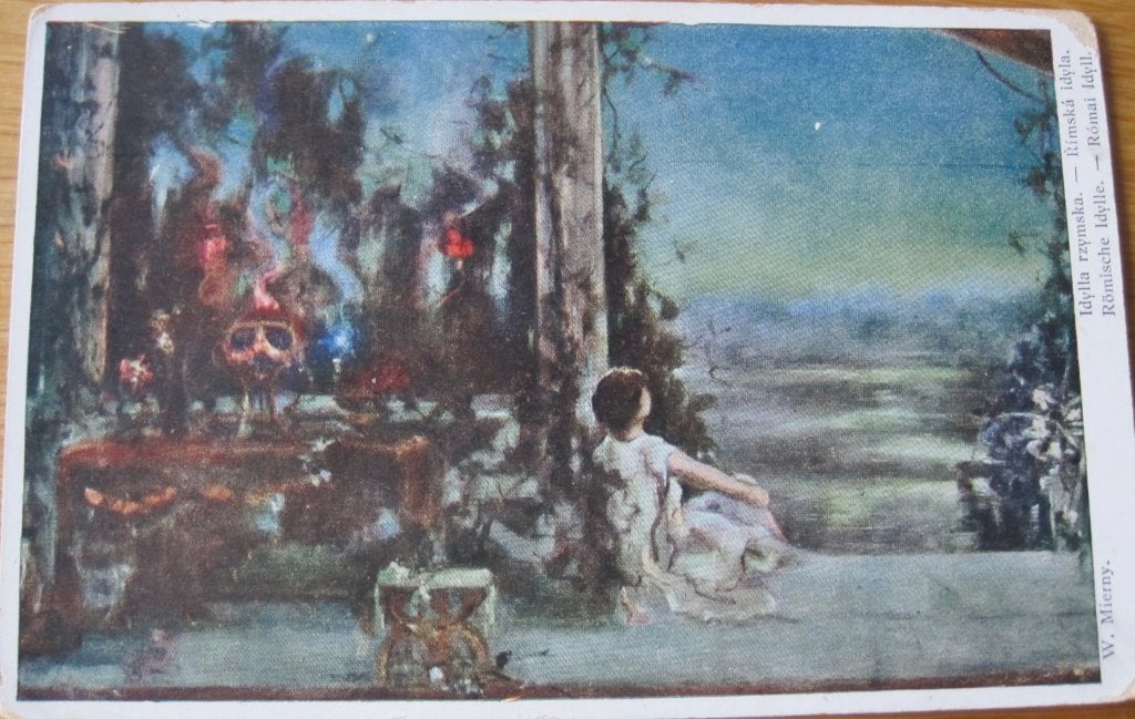 Romeinse idylle van W. Mierny - ansichtkaart 1920, Verzamelen, Ophalen of Verzenden, 1920 tot 1940, Gelopen, Overige thema's