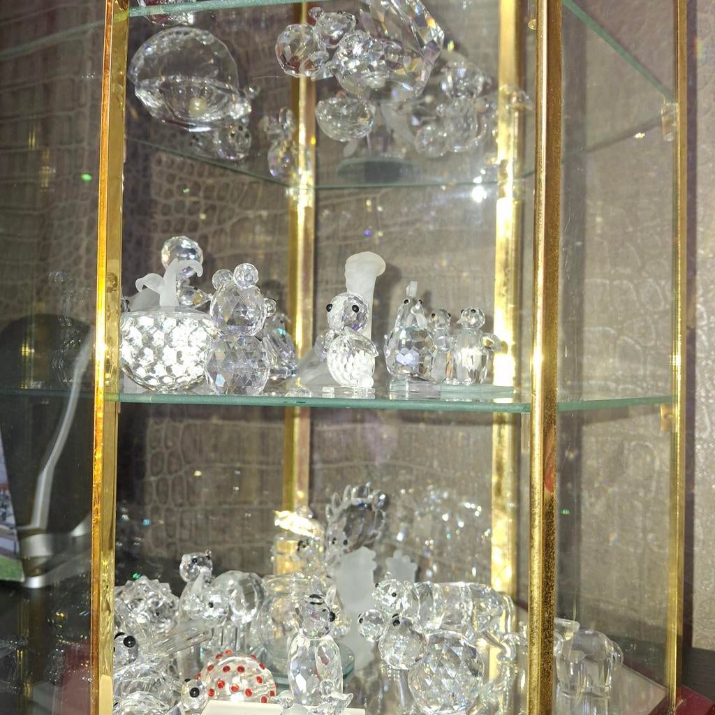 Prachtige kristallen verzameling in mooie vitrinekast, Ophalen of Verzenden, Zo goed als nieuw, Figuurtje